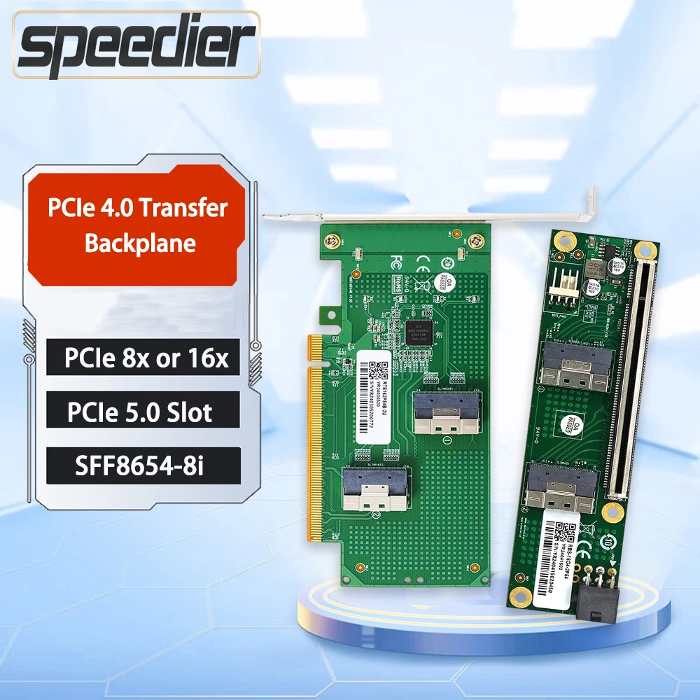 SlimSAS 8654 To PCIe 4.0 16x Riser Adapte Baseplate , Discrete Graphics Card Expansion External Expansion of Discrete Graphics C