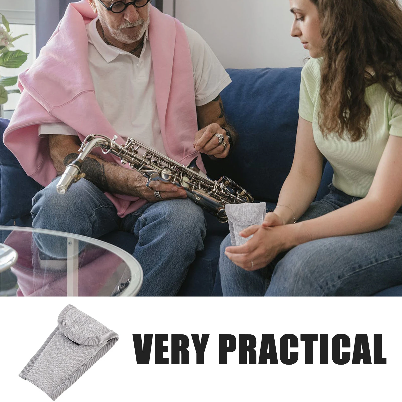 

Oxford Fabric Saxophone Mouthpiece Storage Bag Thickened Protection Pouch Compact Size Lightweight Practical Musical Instrument