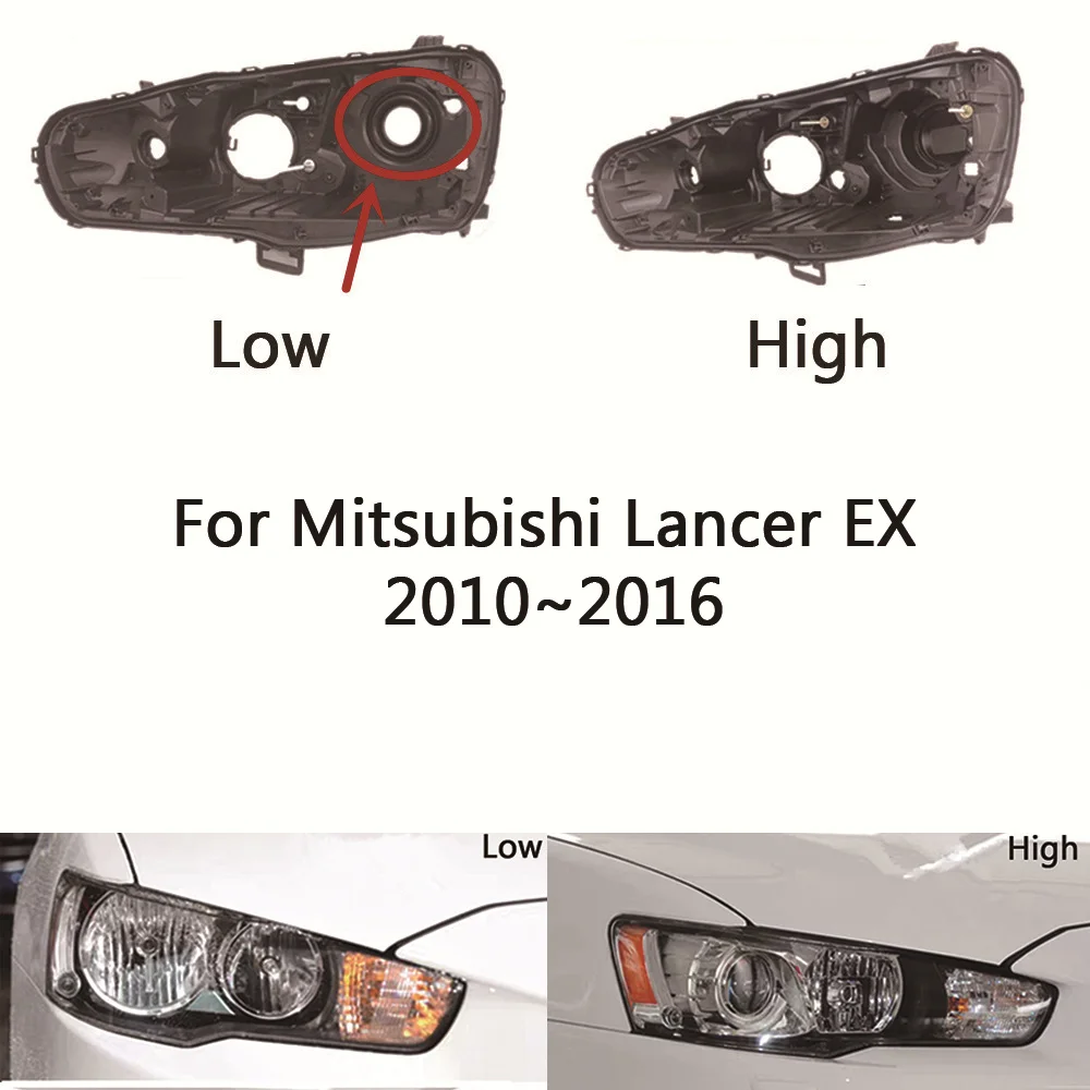 

База фары для Mitsubishi Lancer EX 2010 ~ 2016 Дом фар автомобиля Задняя база Передняя авто фара Задний дом
