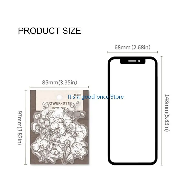 Retro Colorful Flower Scrapbooking Sticker Clear PET Texture Journaling Paster Suitable for Crafts and Planners