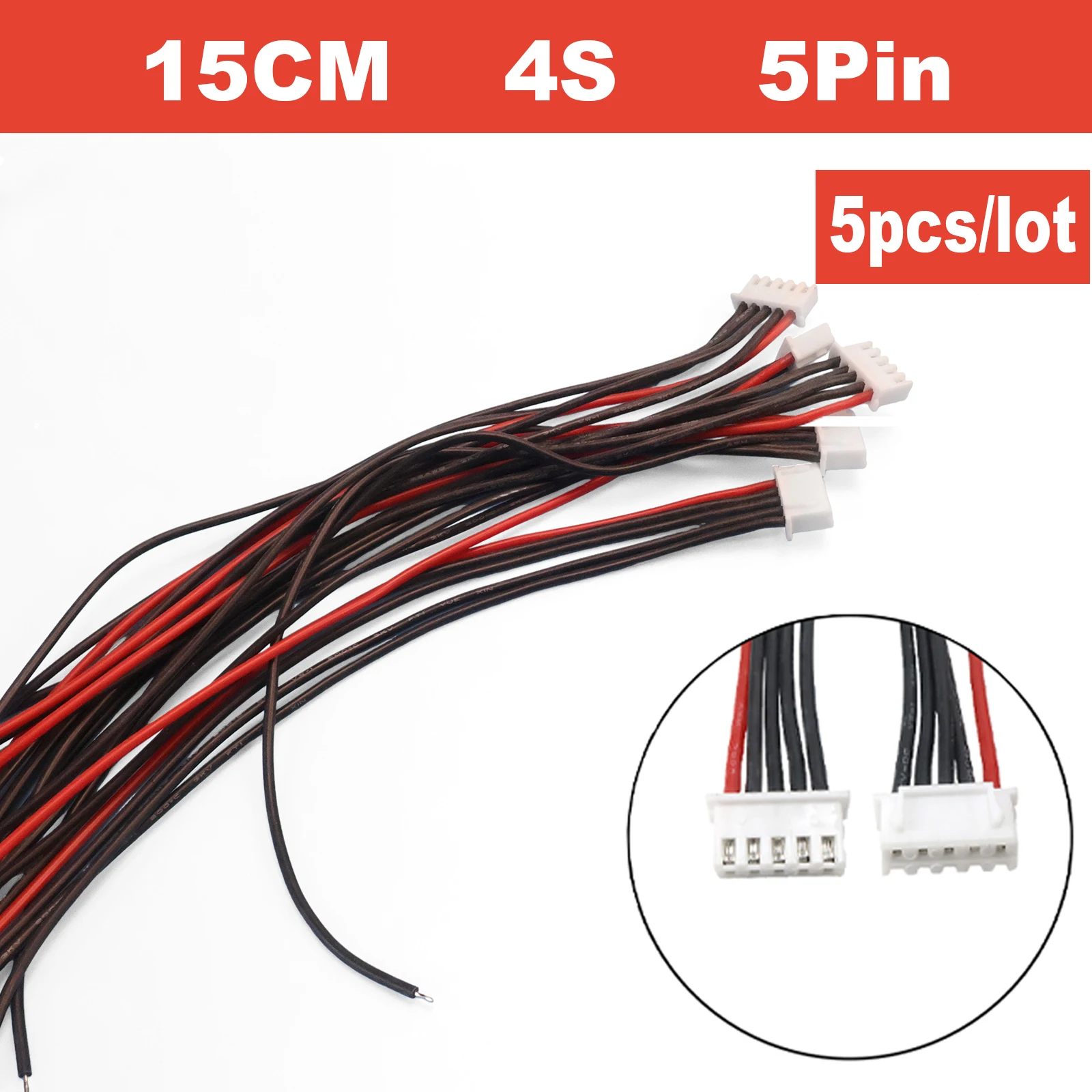 5Pcs JST-XH Balance Charger Cable 1S 2S 3S 4S 5S 6S 7S 8S 22AWG Silicone Wire 15cm Female Plug Connector for Lipo RC IMAX B6 view 4