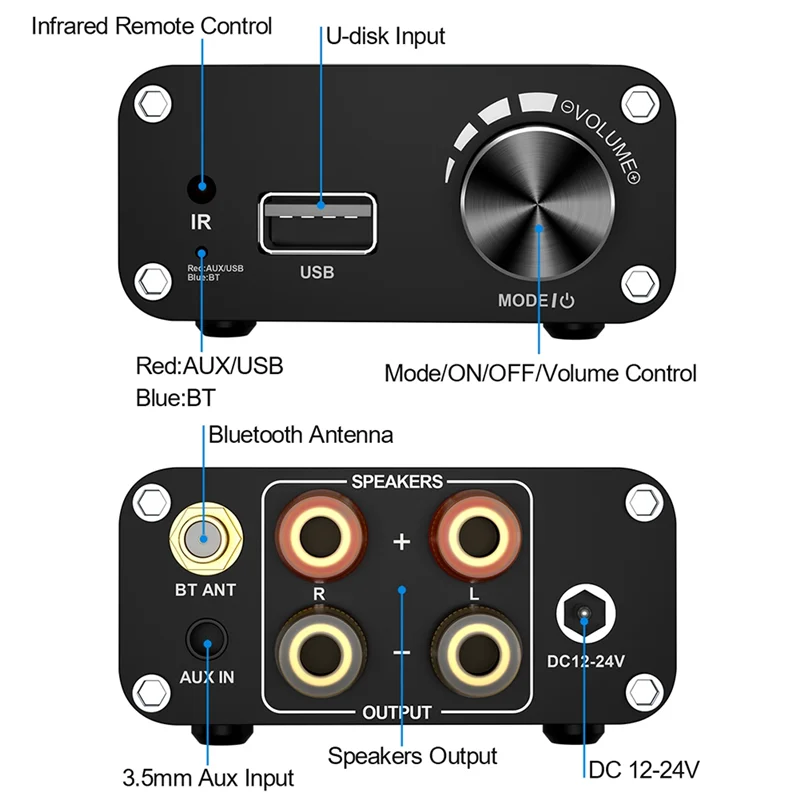

Ingenious-Bluetooth Audio Amplifier TPA3116 Stereo 2.0 Channel Class D Home Theater Amplifier 200W Power Digital Audio Amplifier