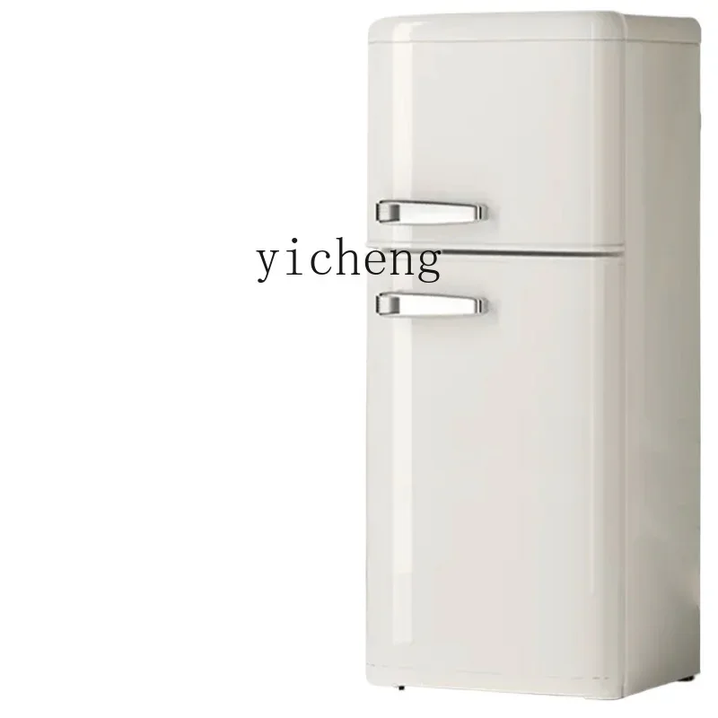 

Household Refrigerator Double Door Freeze Storage Office Kitchen Mini Refrigerator Retro Refrigerator