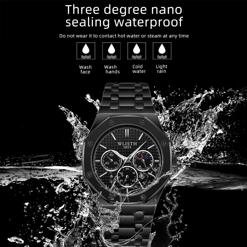 Fashion Business Top Luxury Brand Quartz Watch Men & Lady Full Stainless Steel Waterproof Wristwatch Relogio Masculino 2024 New