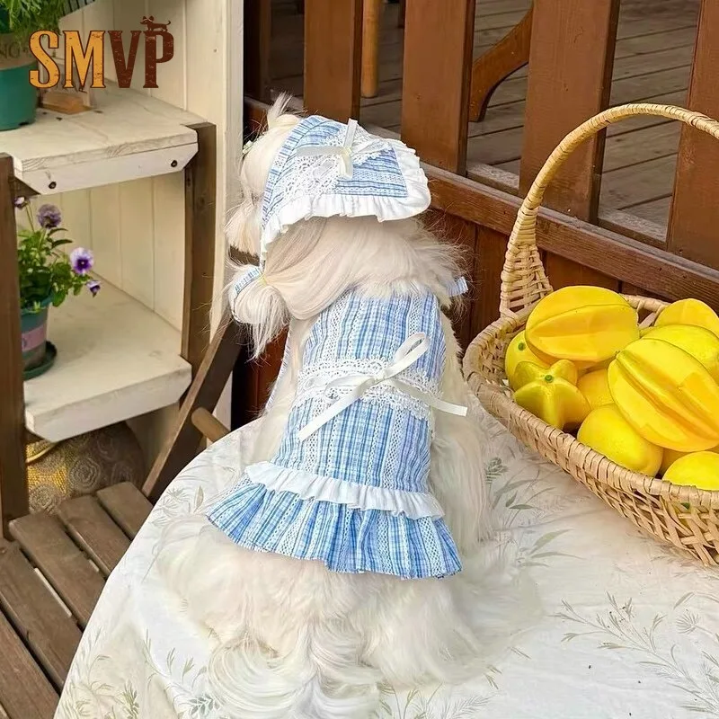 vestido-halter-azul-a-cuadros-para-mascotas-con-lazo-de-encaje-volantes-y-cintura-ajustable-atuendo-de-verano-opcion-de-una-o-dos-piezas-para-mascotas-pequenas