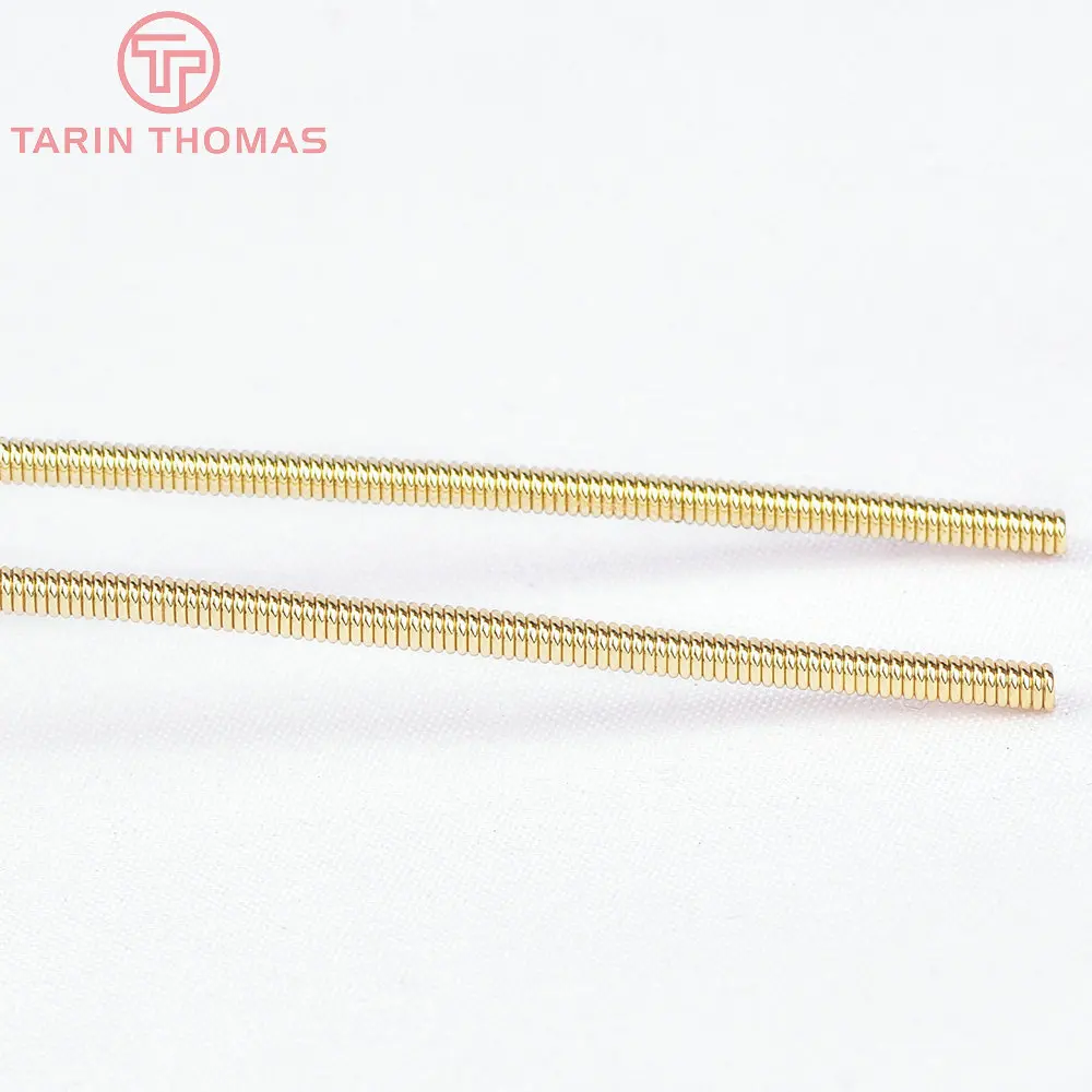 (6757) 6PCS Length 20.5CM 24K Gold Color Brass Memory Spring Diy Jewelry Making Findings Jewelry Accessories Wholesale