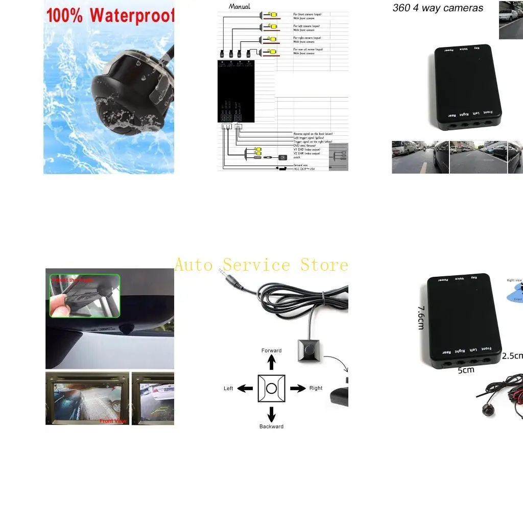 

462A 360 View Auto Car Control Box 4-полосная камера переключения системы Камера заднего вида