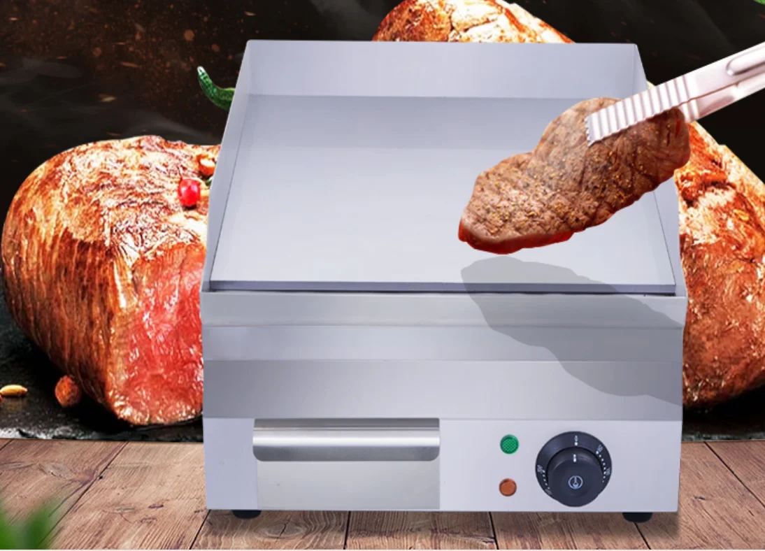 상업용 주방 스테인레스 스틸 볶음밥 비프스테이크 전기 플랫 플레이트, 가스 팬케이크 철판