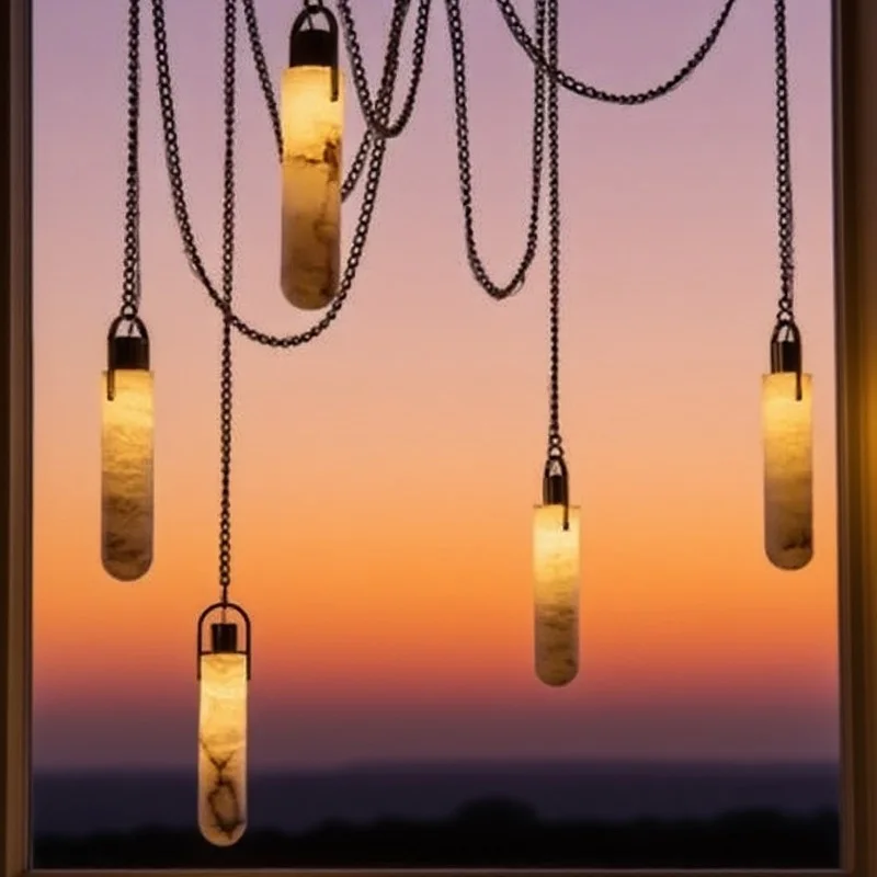 Copper wrought iron lustre, marble ceiling chandelier, dimmable, suitable for home interior lighting in dining rooms