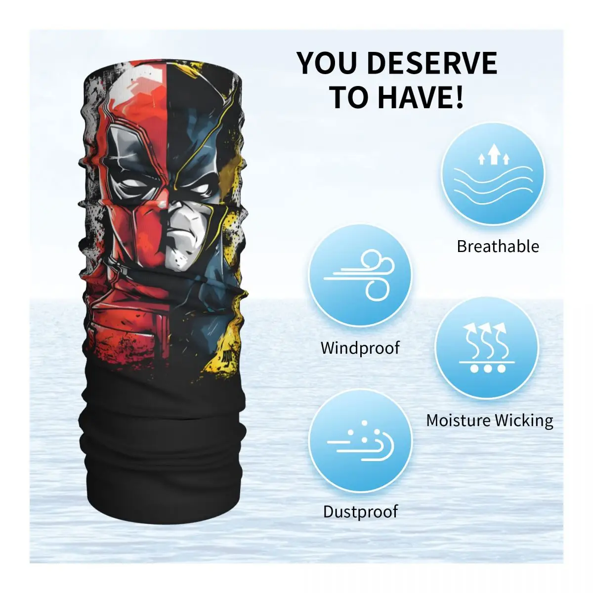 The Mutant Team Bandana Neck Gaiter Printed Motocross Disney Marvel Deadpool And Wolverine Wrap Scarf Running Unisex Adult