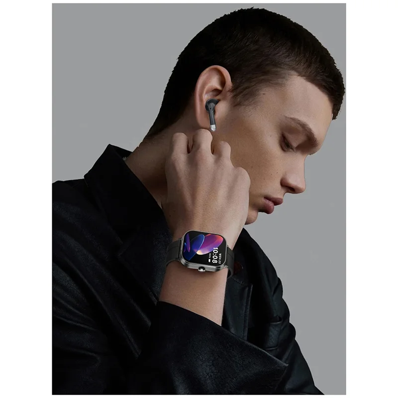 Headset ABVO-BT NFC Smart Watch 2 in 1 Olahraga Kebugaran Cuaca Headphone Tahan Air Detak Jantung
