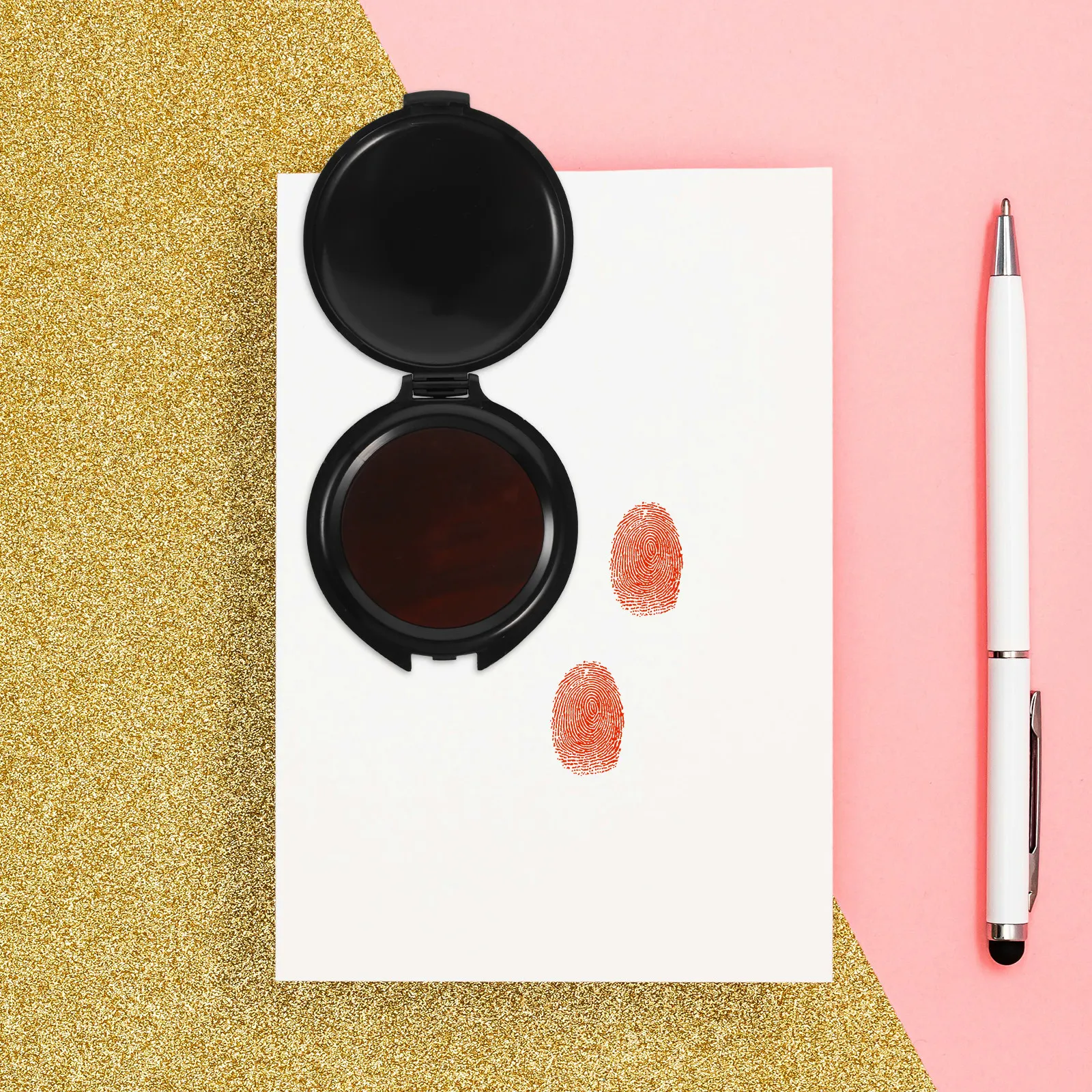 

Миниатюрный круглый штамп-подушечка: многофункциональный портативный инструмент для маркировки документов, для финансового учета, офисных принадлежностей, губчатый штамп для файлов