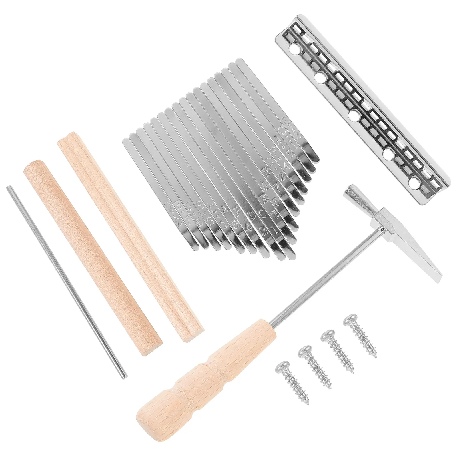 

17 Tones Thumb Piano Accessories Smooth Keys DIY Musical Instrument Assembly Economical Homemade Kalimba Parts Piano Set