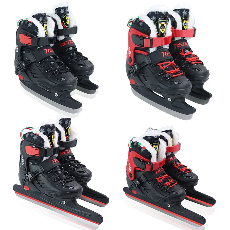 Patines térmicos de PU para principiantes, zapatos profesionales de patinaje sobre hielo para adultos, adolescentes y niños, Invierno