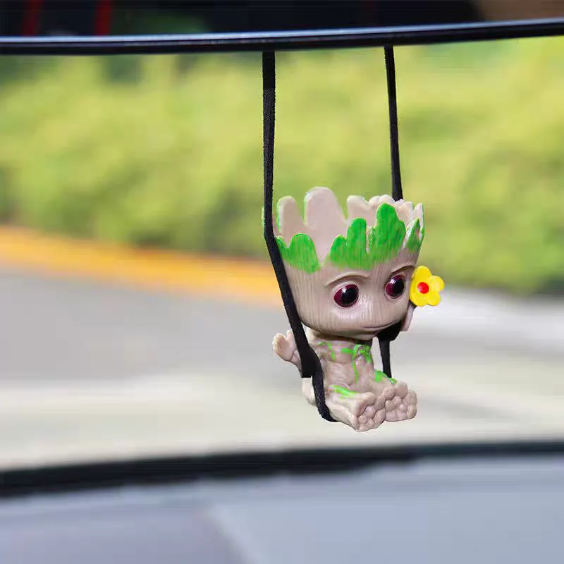 

Movie Anime Figures Groot Tree Man Model Decor Auto Rearview Mirror Hanging Pendant Cartoon Car Interior Ornaments Accessories