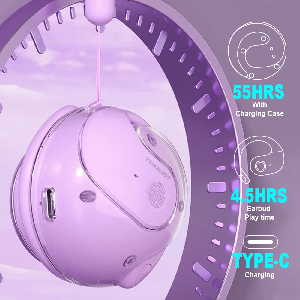 GreatWall AI realtime vertaling Draadloze Bluetooth-oortelefoon die meer dan 100 stemtalen ondersteunt vertaalhoofdtelefoon