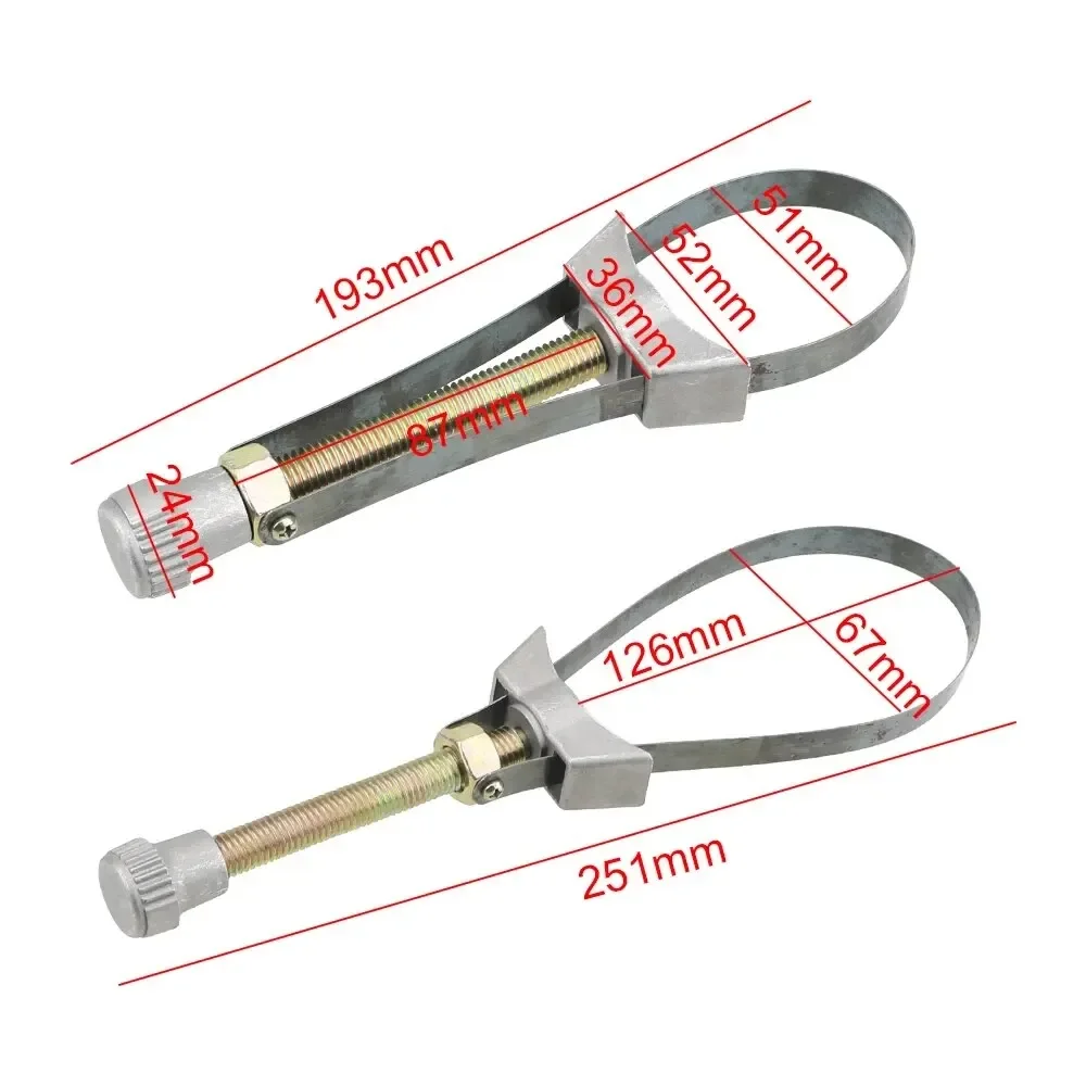 Car Oil Filter Removal Too Hand Tools Adjustable Automobile 60mm To120mm Diameter Steel Strap Wrench Spark Plug Repair Tools