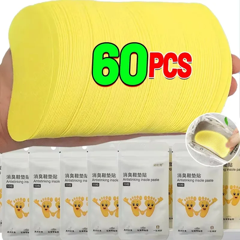 レモンアスリートの足のためのなだめるようなインソールステッカー、抗菌制汗剤、フットケア、消臭剤、デオドラントパッチ、12個、60個