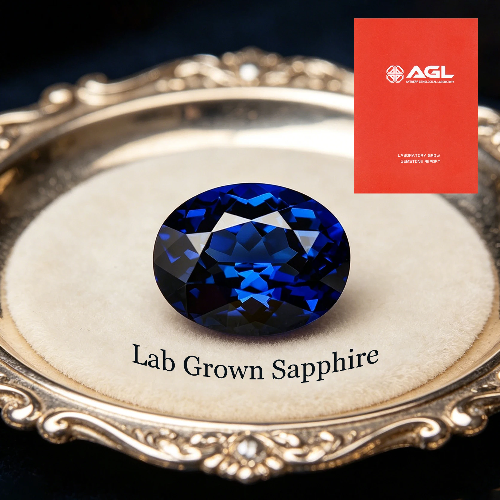 

Top Lab Grown Sapphire Gemstone Oval Cut Royal Blue Synthetic Sapphire Gems With AGL Loose Stone For Handmade Diy Jewellery Make