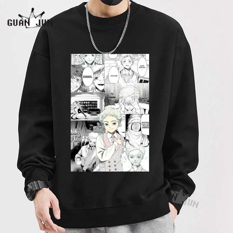 

The Promised Neverland Unisex Sweatshirt Japanese Anime Funny Cartoon Hoodie Women Norman Pullovers 90s Graphic Hoody Female