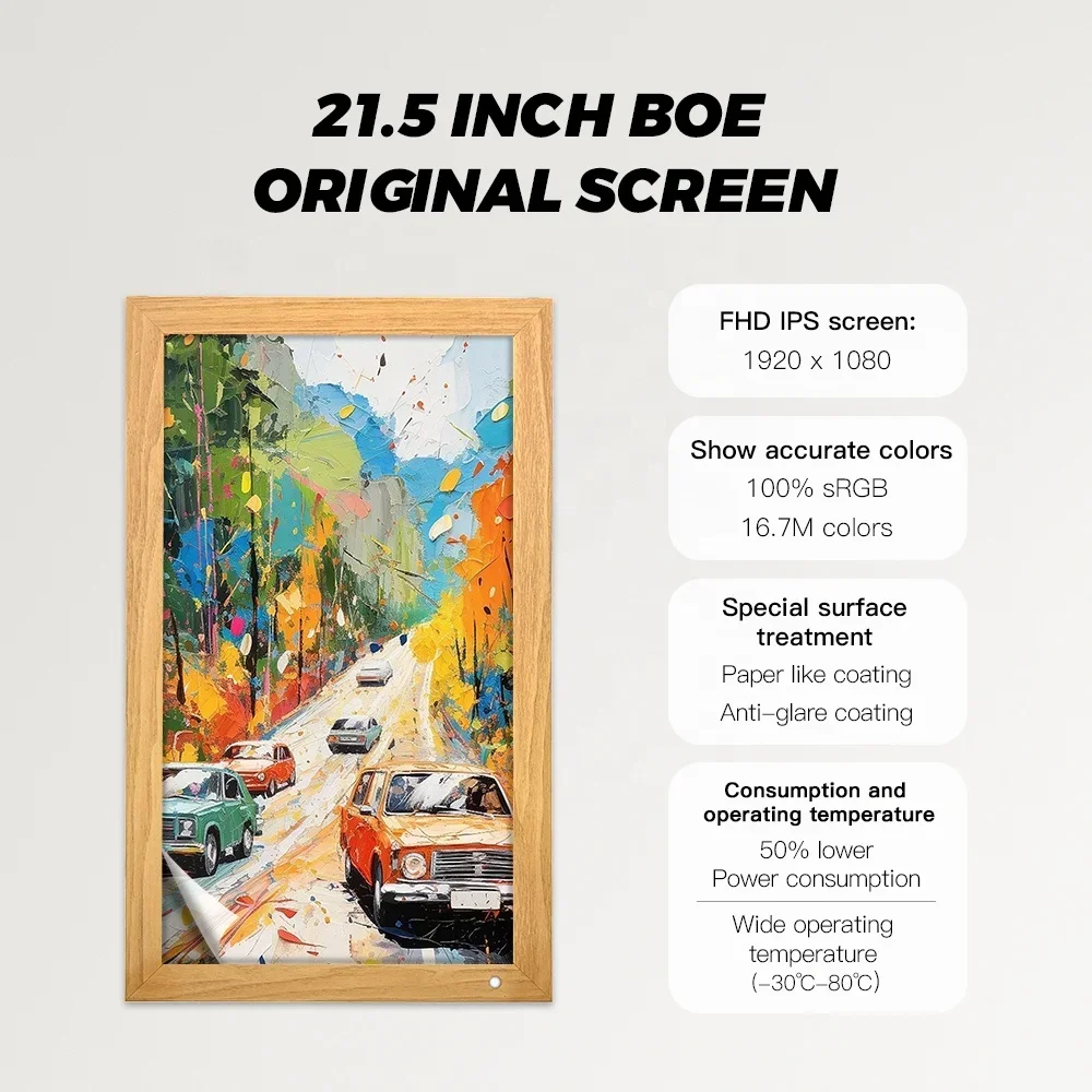 

NEW In Stock Digital Art Screen Smart Picture 21.5 Inch Display Large Wifi Digital Photo Frame Gallery NFT Art Video Art exhibit