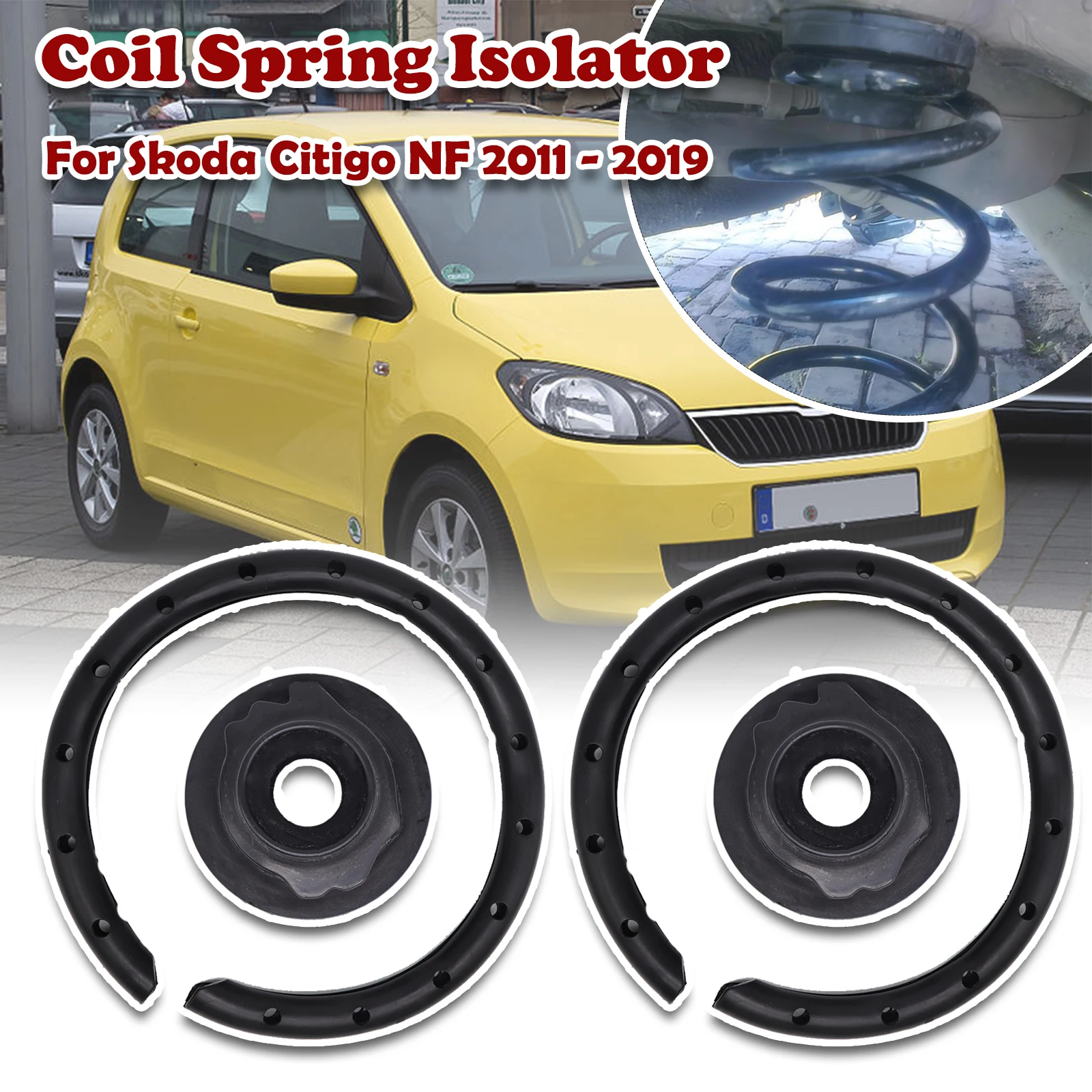 

For Skoda Citigo NF 2011-2019 Rear Axle Coil Spring Isolator Mount Plate Shock Absorber Sleeve Top strut mount buffer 1J0512149B