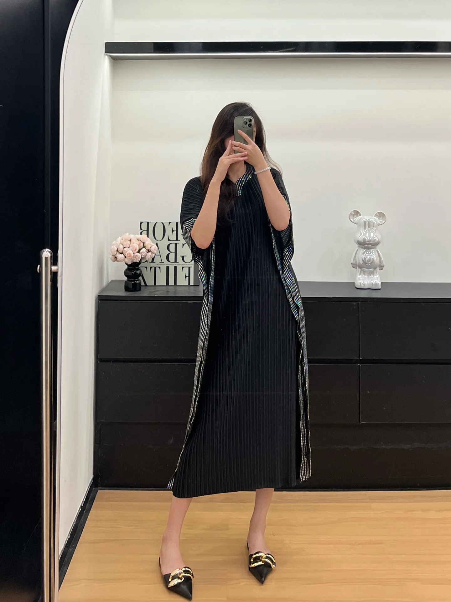 ALSEY 三宅無地ルーズ薄い無地プリーツ女性のドレス 2025 夏のファッションカジュアル百デザインセンススカート