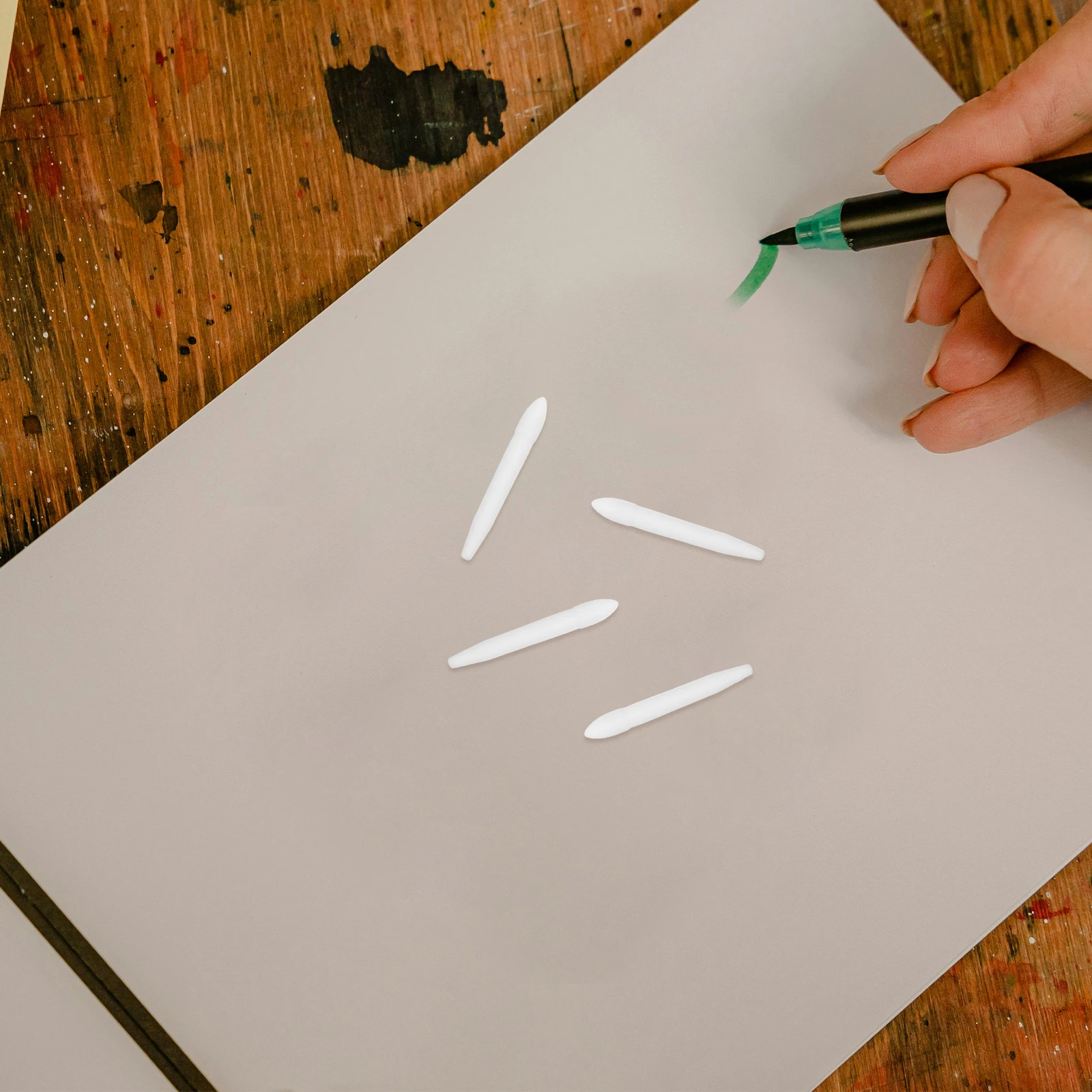 20 قطعة من رؤوس بديلة للعلامة ذات طرف دائري من الألياف البلاستيكية لأقلام الطلاء، علامات ألوان مائية من الأكريليك، ملحقات كتابة الرسم