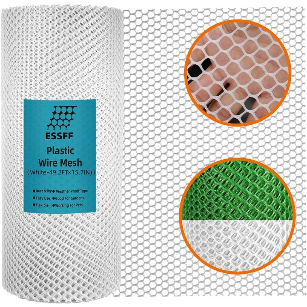 1Roll White Heavy-duty Plastic Mesh Fence, Suitable for Dogs, Chickens, Rabbits, Poultry, and Snake Barriers - Easy To Install