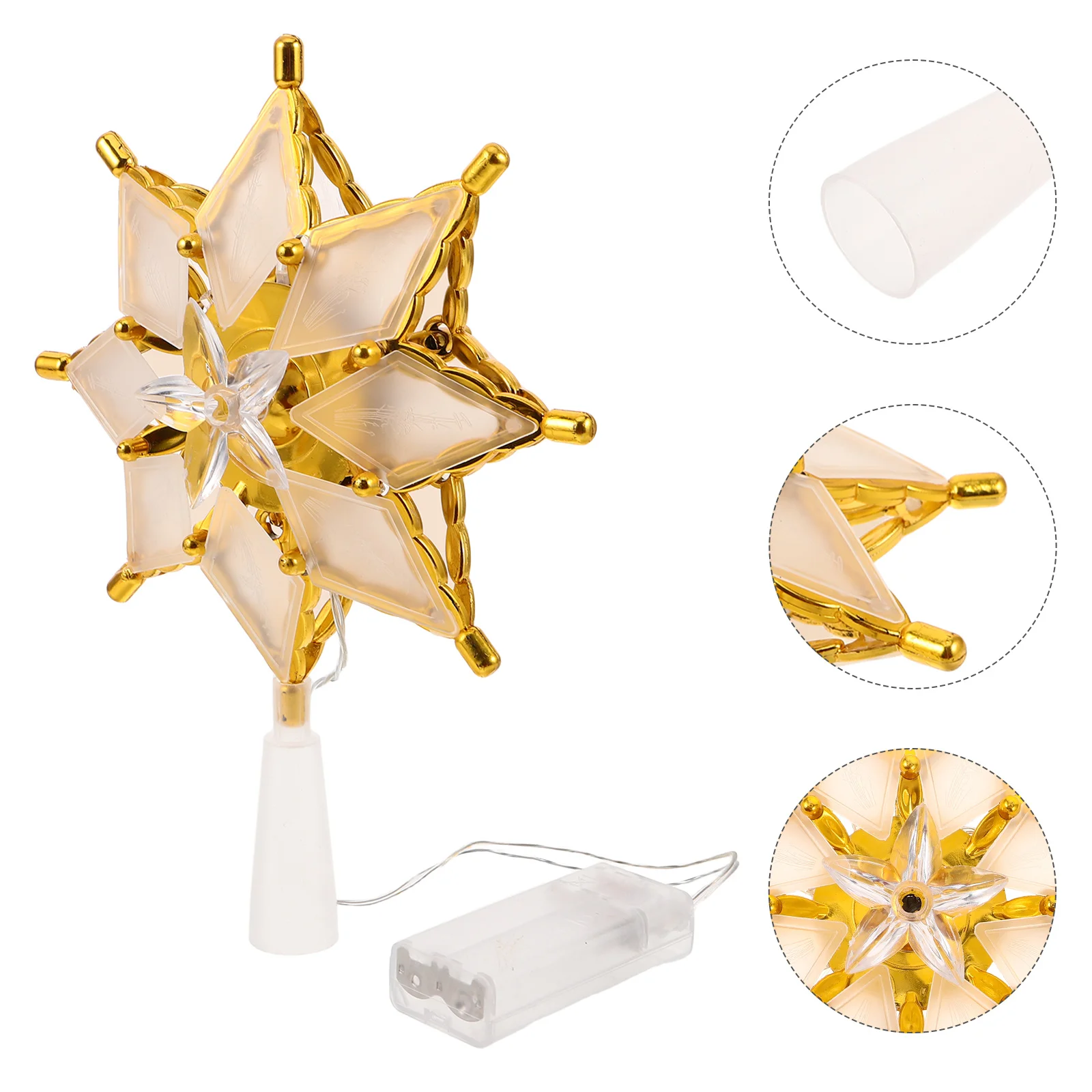 

Outdoor Lighted Star Tree Topper LED Christmas Decoration Festive Ambiance Creation Easy Setup Farmhouse Xmas Treetop