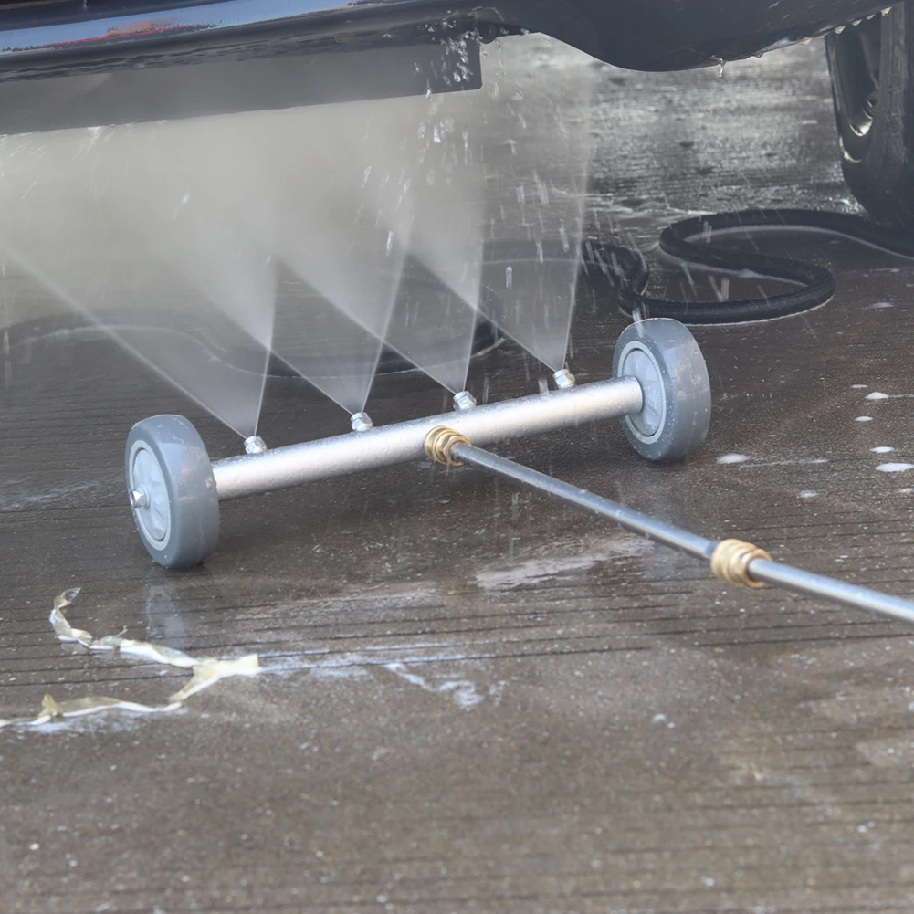 

16 Inch Pressure Washer Undercarriage Cleaner with 4 Nozzles and 14 Male Connector for Deck and Patio Cleaning
