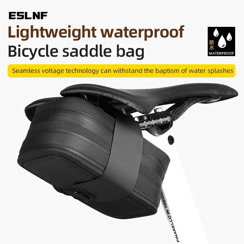 

ESLNF Rainproof Cycling Bag Portable Mountain Bike Saddle Bag Quick Release Buckle Road Bicycle Bag Mini Bicycle Saddle Bag