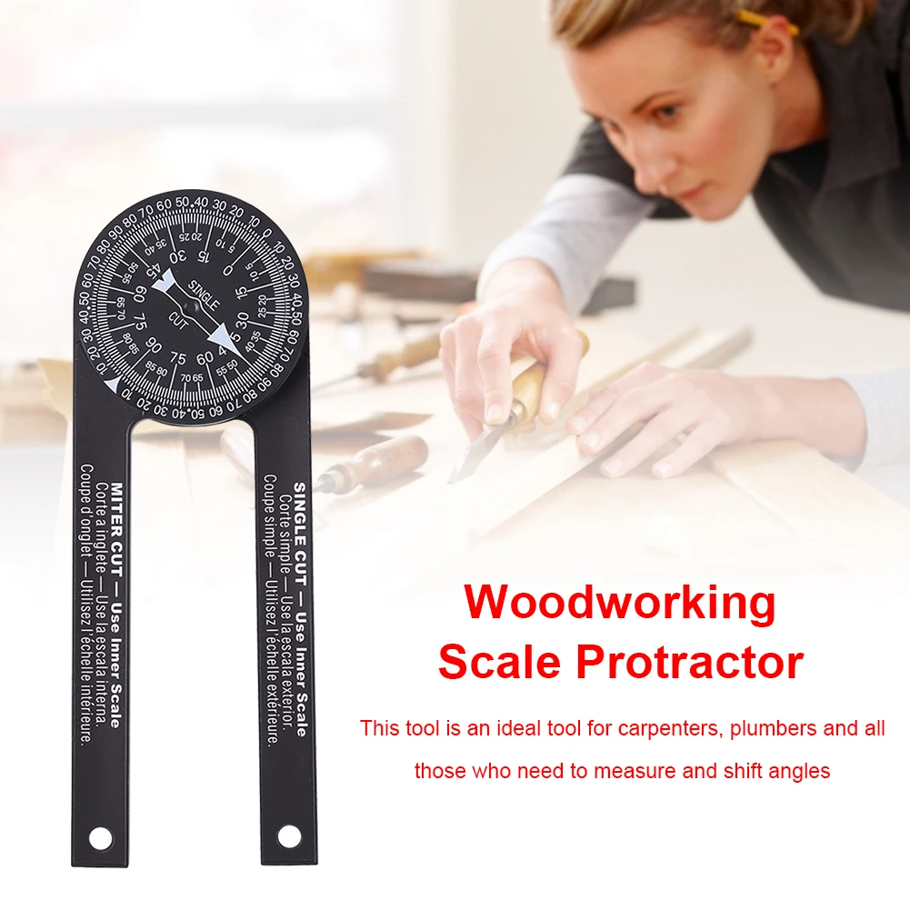 Pro Woodworking Scale Protractor with Marking Pencil ABS Accurate Carpenter Angle Finder Plumber Measuring Meter