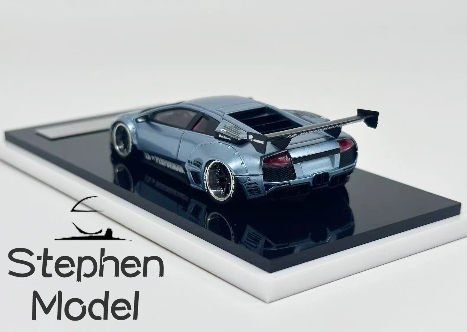 خطأ 404 1:64 Murcielago LP640 LBWK نموذج سيارة من الراتنج المحدود باللون الأزرق الجليدي المعدل #3