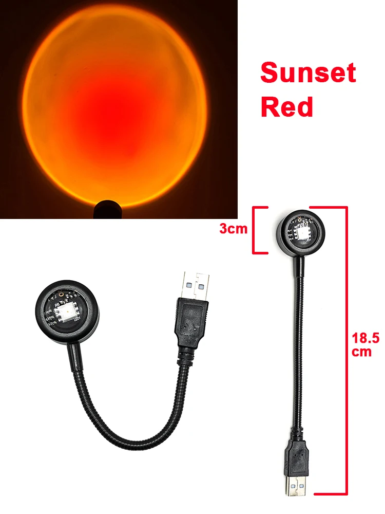 USB Sonnenuntergang Lampe Sonnenuntergang Projektor Stimmung Licht Wohnzimmer Schlafzimmer Nachtlicht Zimmer Dekor Bar Atmosphäre Fotografie Hintergrund