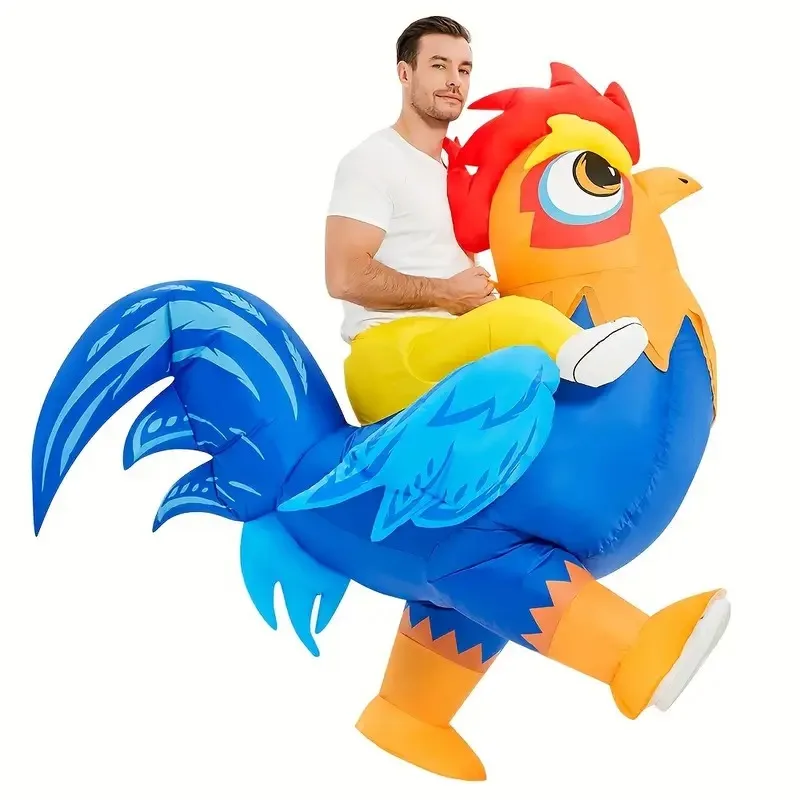 

Funny Inflatable Halloween Rooster Costume for Adults Kids,Vibrant Blow-Up Rooster for Halloween Cosplay, Christmas Party Events