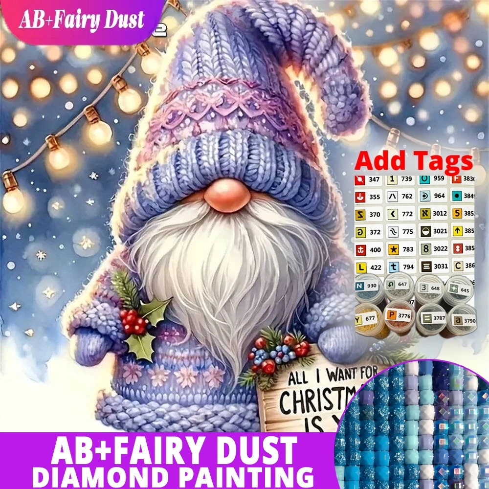 

AB Фея Пыль Алмазная Вышивка Карлик Портретная Картина Санта-Клаус DIY Картина Стразы Мозаика Зимний Мультфильм Рождественский Gif