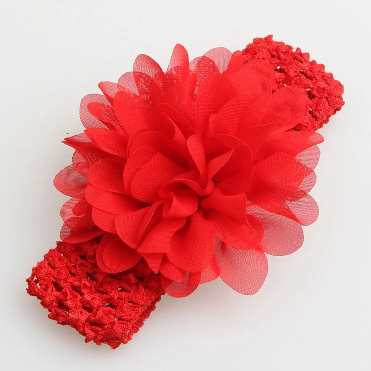 Copricapo per bambini fasce per fiori in Chiffon fatte a mano fascia per capelli per bambini fascia per capelli lavorata a maglia per bambini