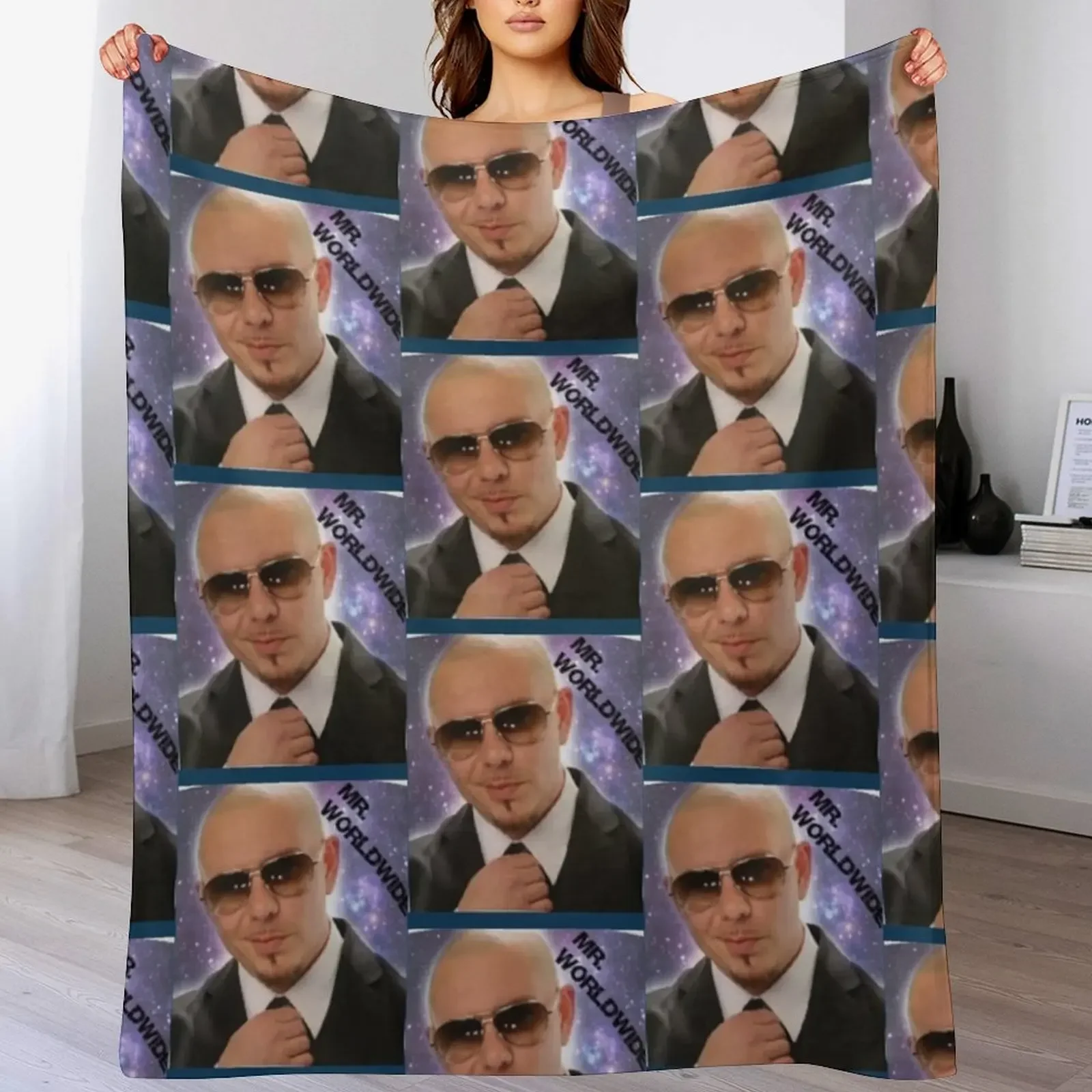 

Mr Worldwide Throw Blanket Sofa Quilt heavy to sleep Thermals For Travel Retros Blankets