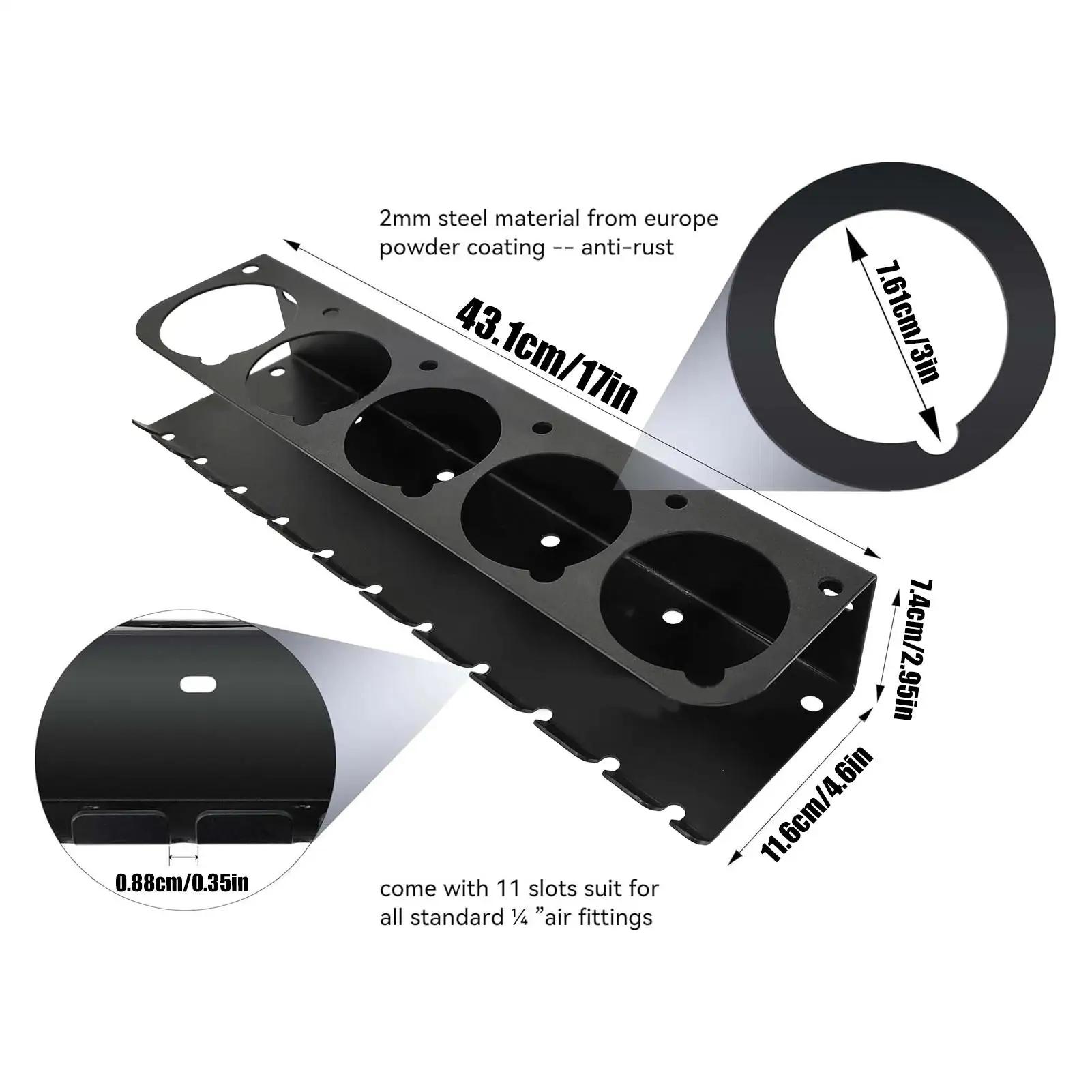 Wall Mounted Rack for Spray Can Wall Mounted Storage Rack Spray Can Holder Rack Steel Auto Detailing Organizer Tool 5 Holes