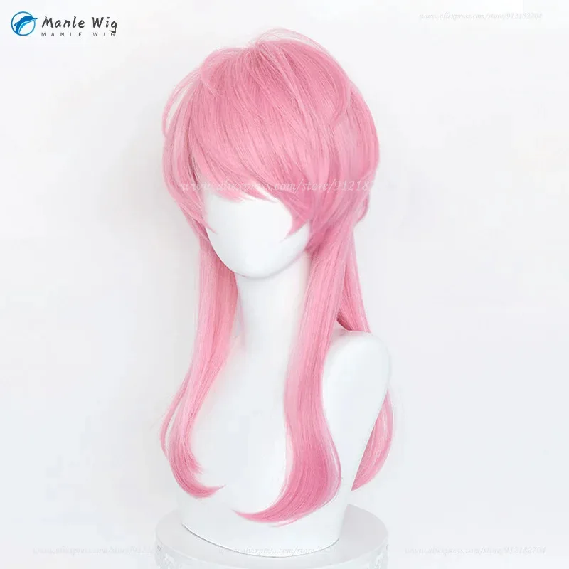 DY2025Anime Sanzu Haruchiyo Розовый Длинный 55 см Парик Для Косплея Термостойкие Синтетические Волосы Хэллоуин Мужчины Женщины Аниме Парики + Бесплатный Парик C