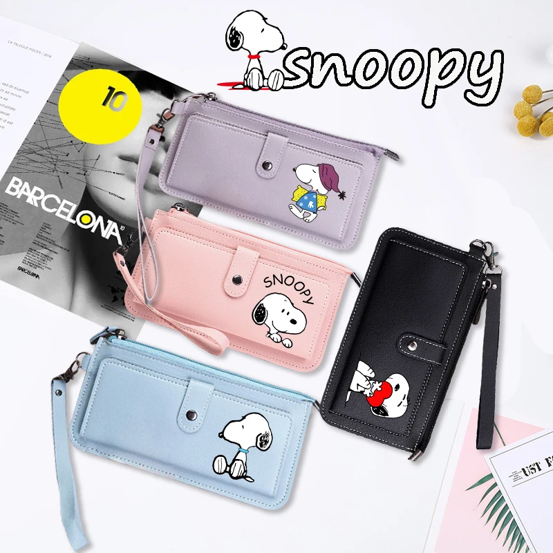 Snoopy Wallet Thin Vintage Women Leather Small Credit Card Holder Money Bag High Quality Pocket Mini Purse Fashion Printed Bags