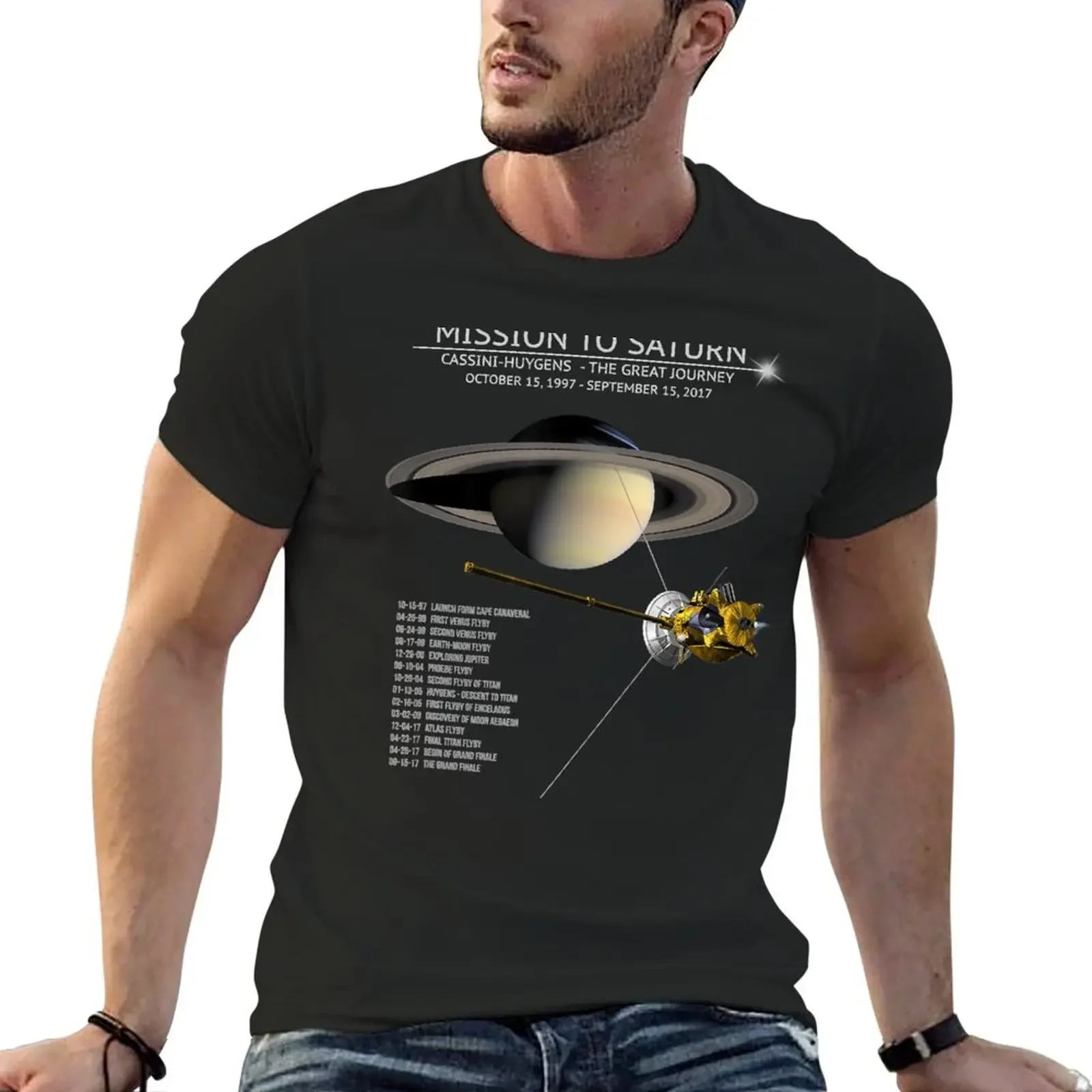 

Cassini Huygens Saturn Mission Tour Grand Finale Space Gift T-Shirt blacks oversizeds shirts graphic tee men