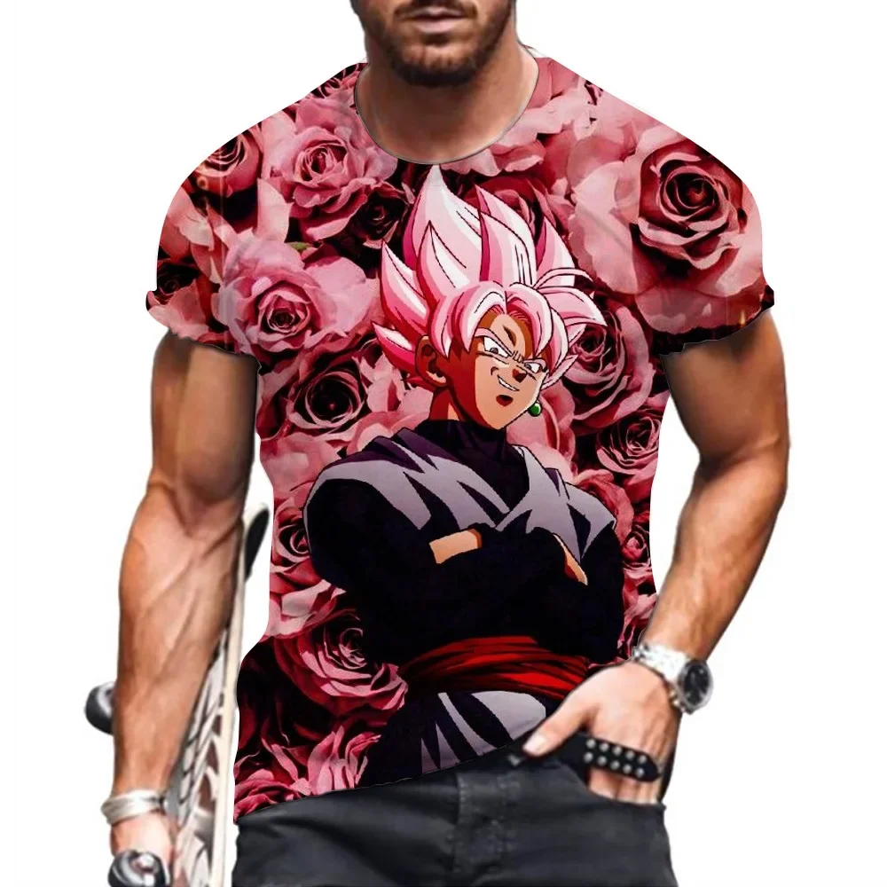 

Men's T-shirt 2025 High Quality Shirts T-shirts Clothing Harajuku Style Oversized Dragon Ball Z Streetwear Goku Vegeta Tops