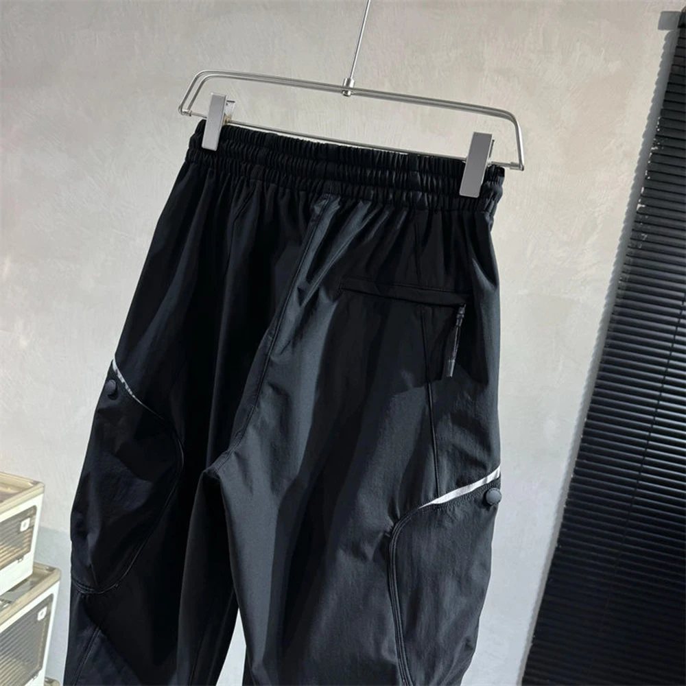 Autumn color matching overalls men's trendy youth stitching cuff casual pants fashionable handsome all-match y2k sports pants
