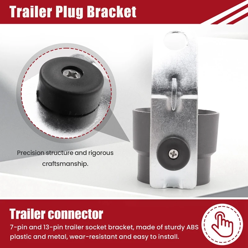 Soporte de enchufe de remolque, Conector de remolque, adaptador de enchufe de remolque, soporte de enchufe de remolque, RV, UTV, 7 pines, 13 pines