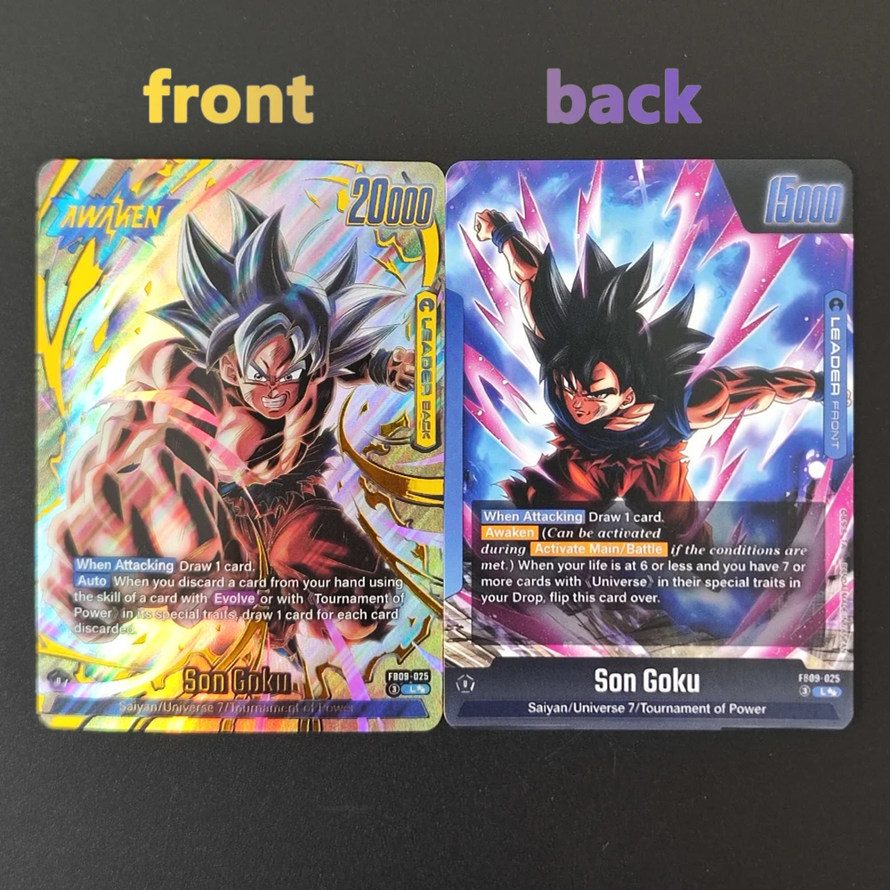 Cartão Colecionável de Jogo Dragon Ball Super Fusion World English Son Goku FB09-025 Dual Evolution Super Alternate Art (Feito por Fãs)