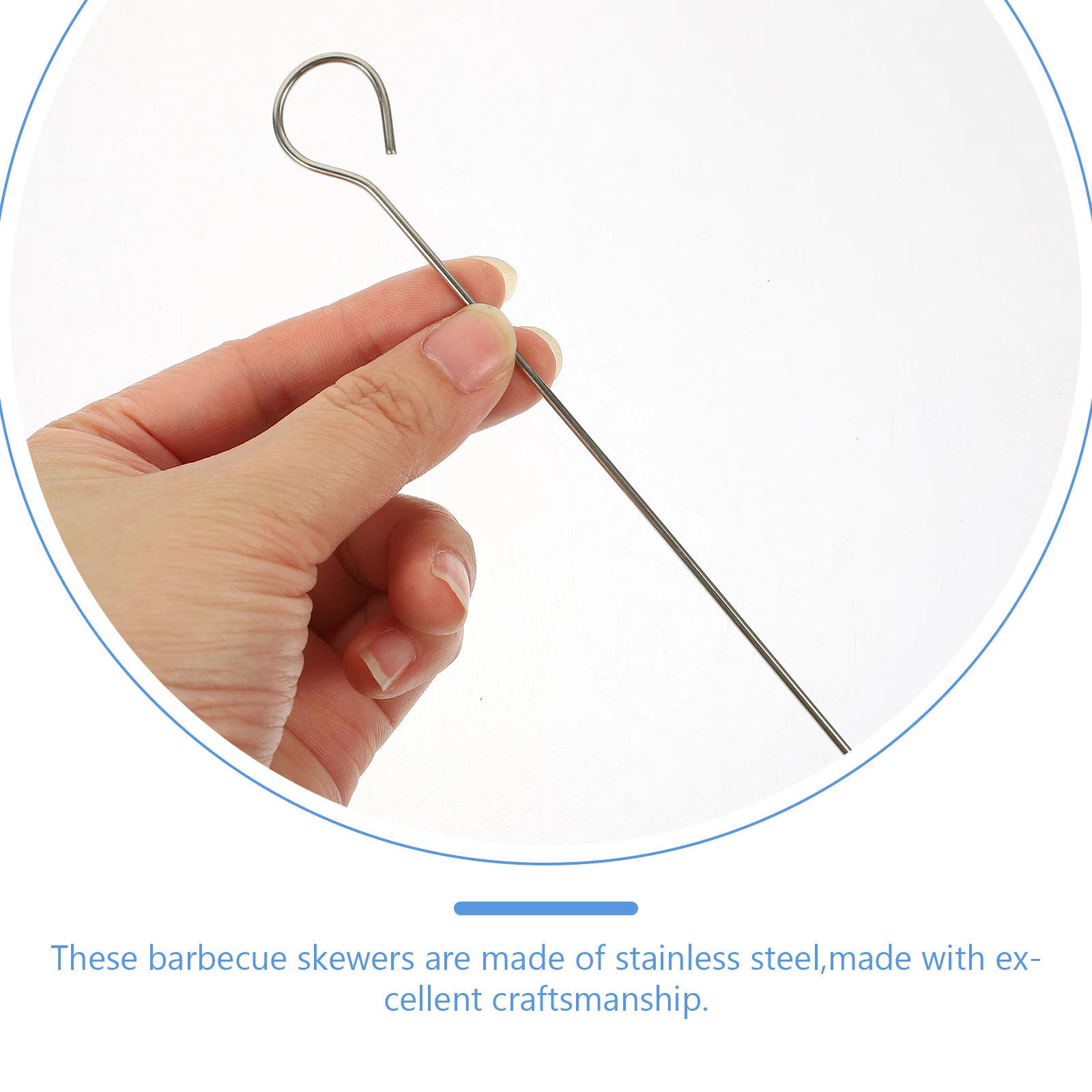 

50pcs Stainless Steel Bbq Skewers Grilling Metal Sticks Reusable For Barbecue Party Outdoor Grill Roasting Meat Shrimp