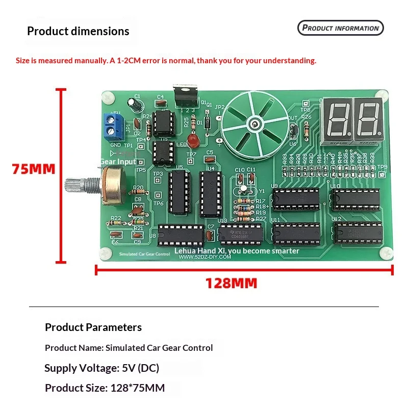 Simulated Car Gear Control Competition Training Kit / Electric DIY Electronics Project Kit with Soldering Board
