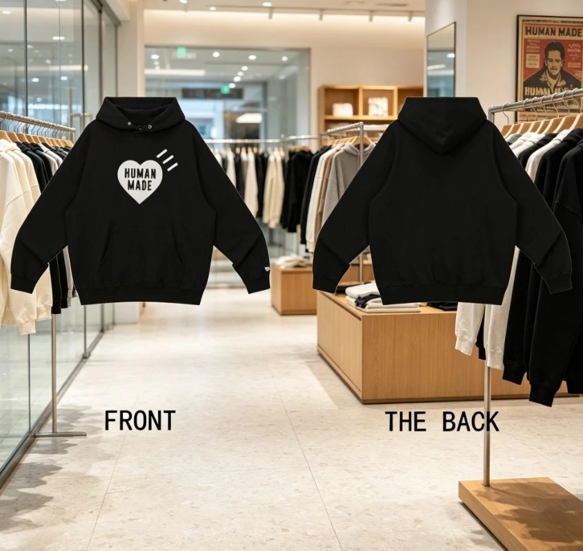 HUMAN MADE Heart Logo Pullover Hoodie Loose Fit Cotton Unisex Couple Top - view 6